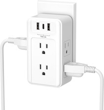 Multi Plug Outlet, 6 Wall Outlet Extender with 3 USB Charging Ports 1 USB C To
