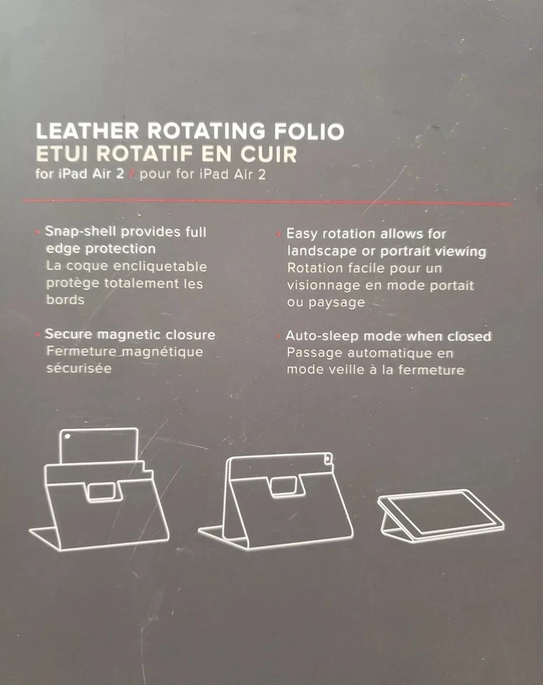 New TUMI Leather Rotating Folio Case For iPad Air 2 9.7" Black Leather - Image 4 of 4