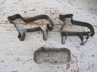 Three Antique Dark Tin   Cookie Cutters  Primitive American Country Find — photo 1
