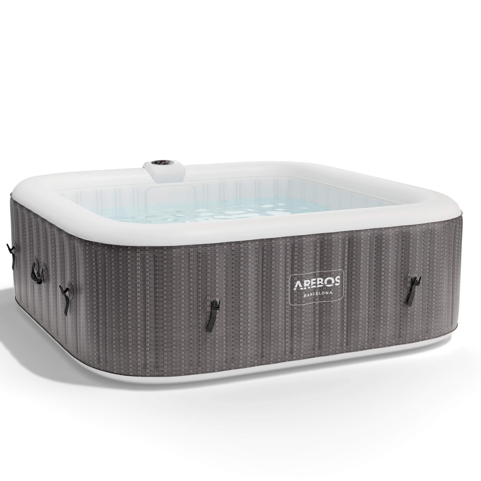 AREBOS Whirlpool | In- & Outdoor | 185 x 185 cm | selbstaufblasend | mit Heizung