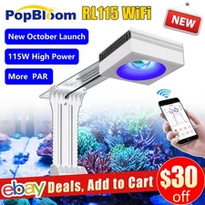 PopBloom RL120 Reef Light 120W LED Aquarium Light Full Spectrum Reef Coral Tank