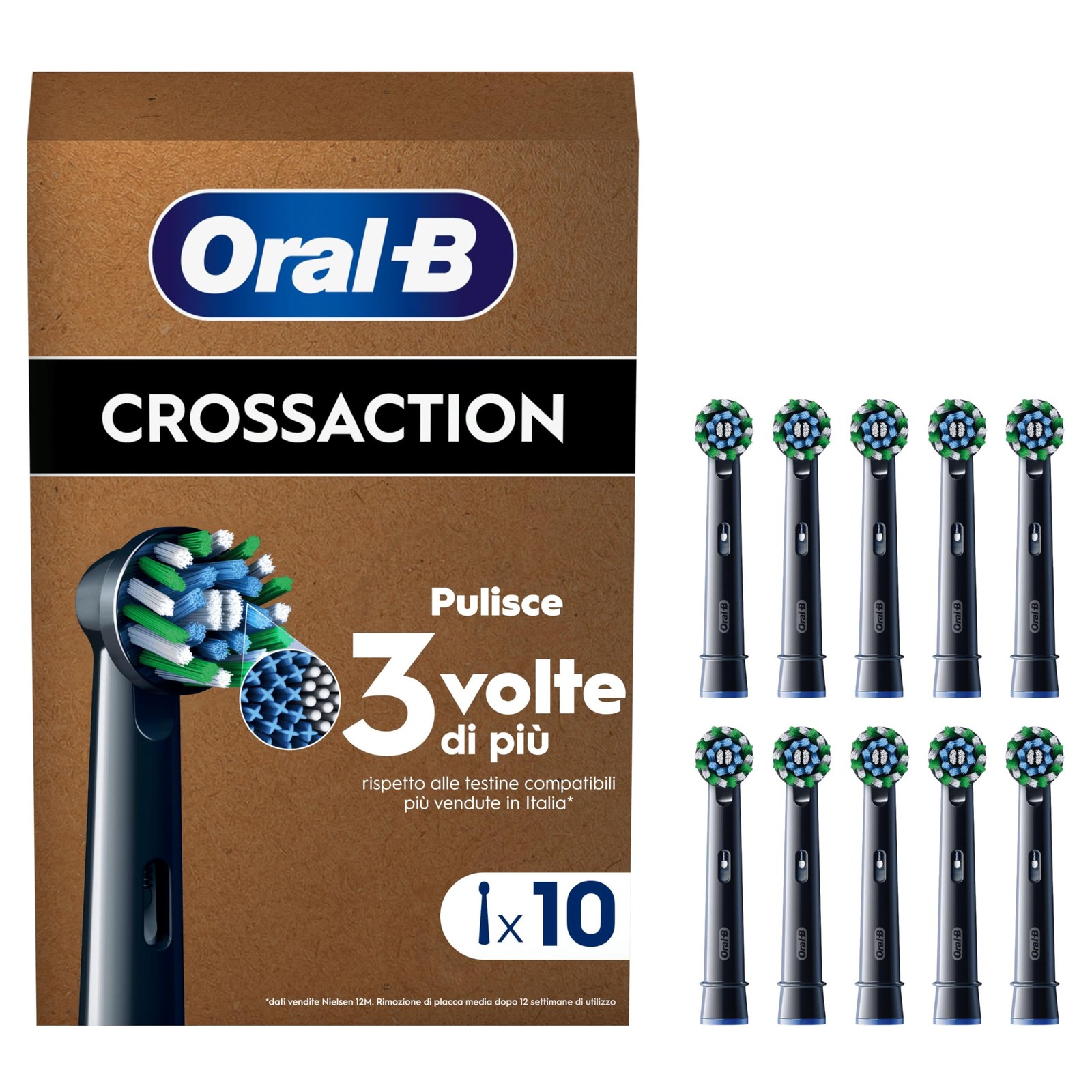 Oral B Testine Di Ricambio Pro Cross Action Black per Spazzolino Elettrico PRO