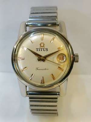 TITUS TRANSISTOR AUTOMATIC WHITE DIAL SWISS MEN'S WORKING CONDITION