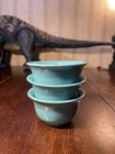 BOUILLON turquoise blue BOWL HOMER LAUGHLIN FIESTA 6 3/4 OZ Lot Of 3