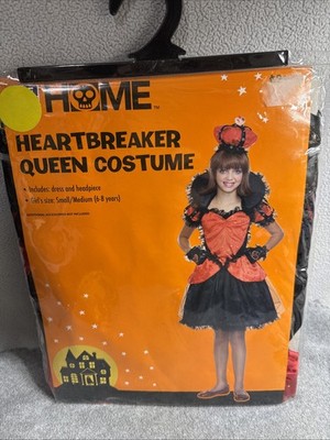 Heartbreaker Queen Halloween Costume Dress & Headpiece Girl's S/M (6-8 years) 