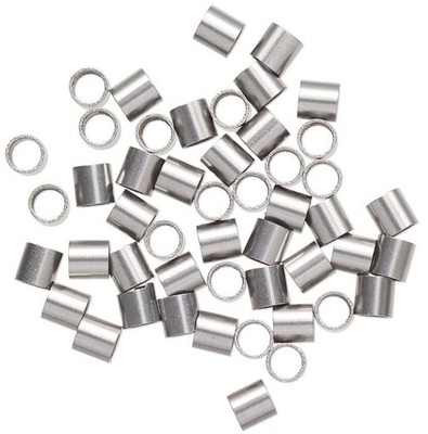 Crimp, 50 Stainless Steel 3x3mm Tube Crimp Beads with 1.5mm Inside Diameter