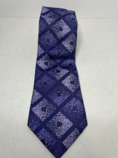 Robert Graham Men's Silk Purple Geometric Neck Tie Made In USA