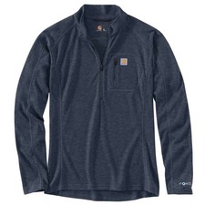 Carhartt Men's Base Layer Quarter-Zip Thermal Top, Navy Heather, Size L