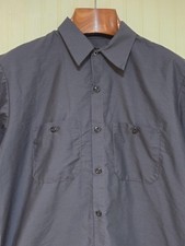 Red Kap Shirt Mens Large Charcoal Gray Short Sleeve Work Uniform Button Front