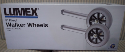 Pair of Lumex 5  Fixed Walker Wheels (New)