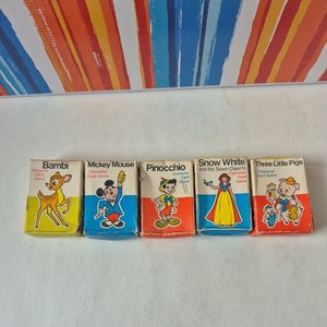 Set of 5 Walt Disney Character Card Game Bambi Mickey Pinocchio Snow White