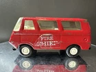 Vintage early-1970s- Tiny Tonka Toys - Pressed Steel Fire Chief Econoline Van