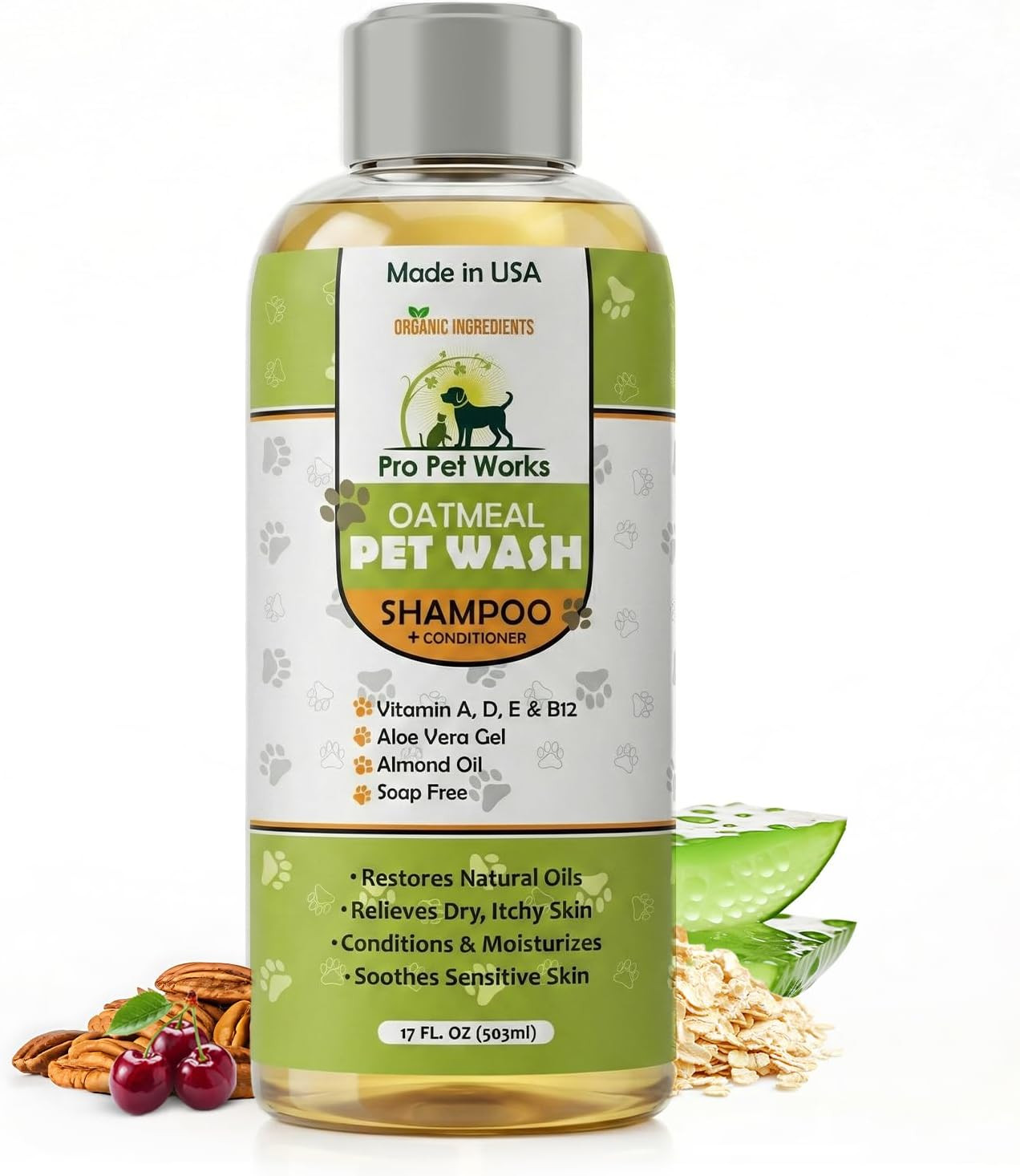 Oatmeal Dog Shampoo and Conditioner for Allergies, Itching and Sensitive Skin -