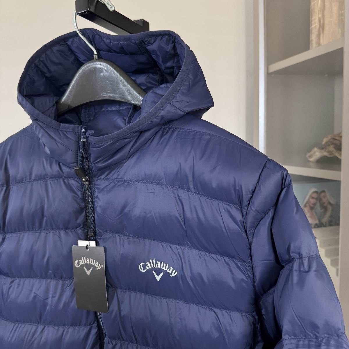 Callaway Golf Long Sleeve Faux Down Hooded Zip Up Puffer Jacket