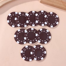 10Pcs ABS Plastic Poker Chips Casino Texas Hold'em Poker Metal Coins 11.5g Chips