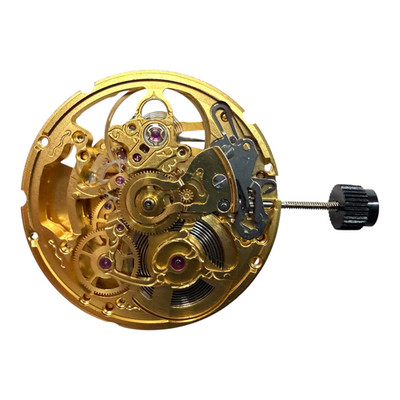 Genuine Swiss ETA 2824-2 Automatic Skeleton Watch Movement Gold Finish 3 Hands