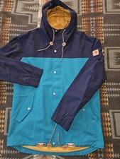 Burton Notch Dryride Jacket Eclipse Fanfare Green Blue Large L Snowboard 2016