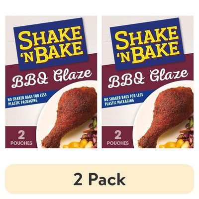 2 PACK - Kraft Shake N Bake BBQ Glaze Seasoned Coating Mix 6 oz (Total 12 oz)