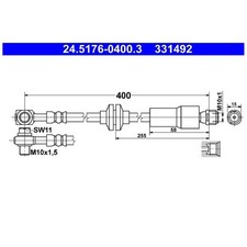 2x Bremsschlauch vorne für Opel Ampera R12 Astra J P10 | 24266321