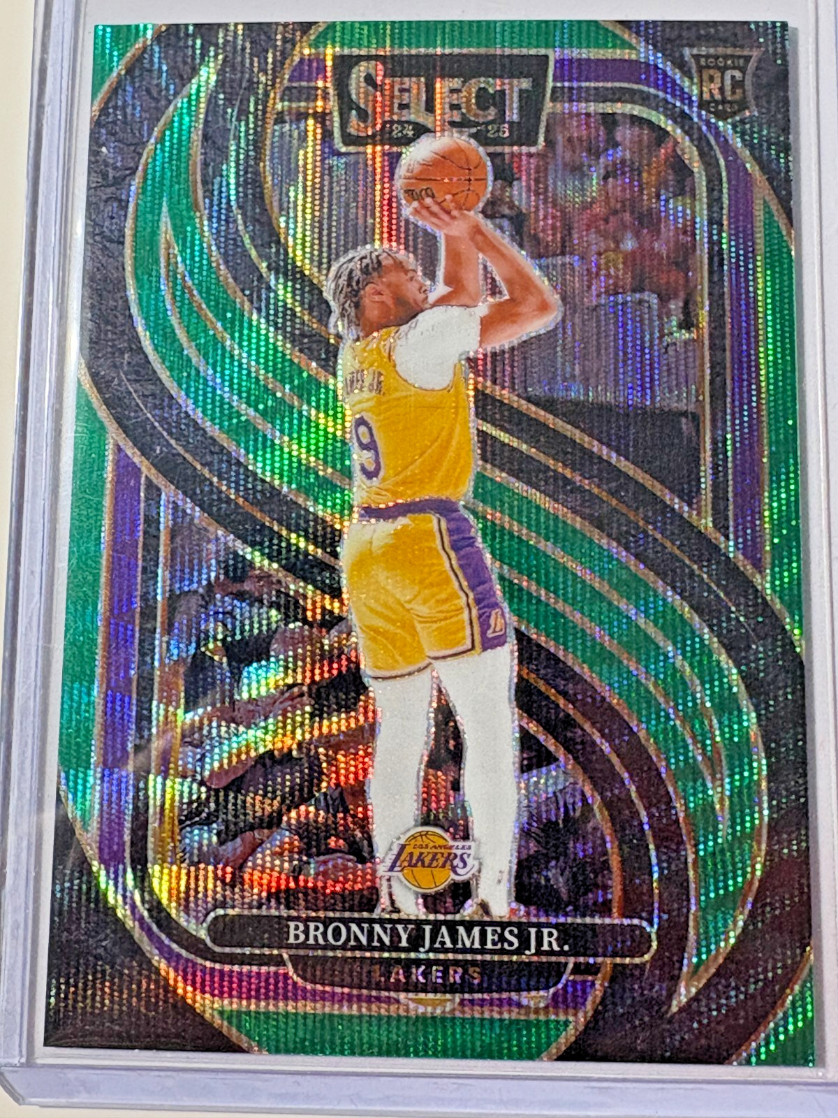 Bronny James Jr. 2024-25 Panini Select Green Wave Prizms #179 (RC) 20/50