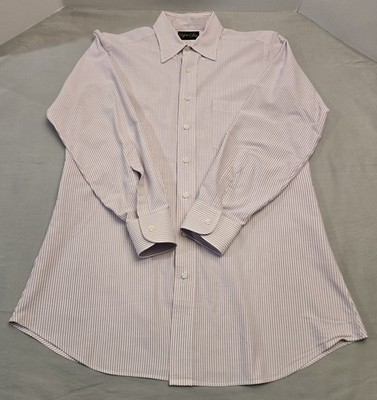 Oxford Shop Men's Burgundy White University Stripe OCBD Made in USA 2016 Large L