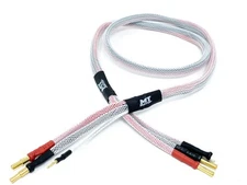 MT Racing 2S Pro Charge Cable 4mm to 4/5mm Bullet White 1 Meter MTR1155