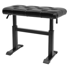 Hydraulic Lifting Height Adjustable Piano Bench Black 27.95x12.2x17.72-22.83 in