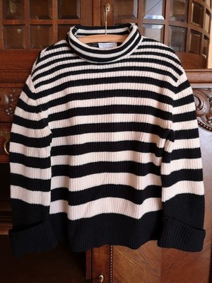 &Other Stories Strickpullover Wolle Größe XS Oversize Schwarz /Weiß Gestreift