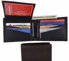 Soft Mens Lambskin Leather Credit Card Holder Bifold Wallet W/Removable ID