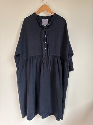 AUNTIE OTI   Cotton Khadi  Navy Blue Dress- size 2