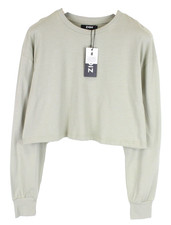 Zign Femme Sweatshirt Court L Vert Clair À Manches Longues En Coton
