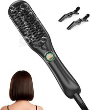 LANDOT Mini Hair Straightener Brush - Ionic Heated Straightening Brush for Frizz