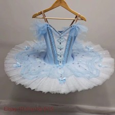 Children Fairy Doll Ballet Dress Tutu Girls Blue Ballerina Costume with Hoop