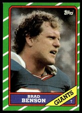 1986 Topps Brad Benson Rookie New York Giants #146