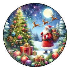 12 LARGE CHRISTMAS STICKERS ENVELOPE SEALS LABELS GIFT TAGS 2.5" FAVORS SANTA