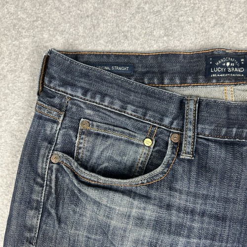 Lucky Brand 211 Original Straight Men's Denim Jeans Size 34 Blue Stretch Zip Fly - Picture 7 of 13