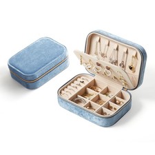 CASEGRACE Plush Velvet Travel Jewelry Box, Portable Jewelry Case for Women Gi...