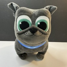 Disney Puppy Dog Pals BINGO 10" Grey Plush Stuffed Animal Blue Collar Green Eyes