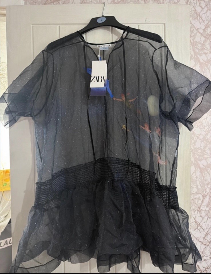 Zara vintage Organza Rare Peter Pan Disney X Collection Dress Tinkerbell