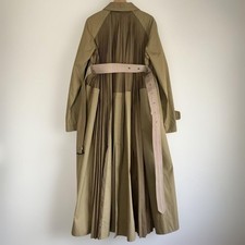 sacai Beige Back Pleats Trench Coat S Excellent Condition Japan Made