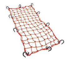15in x 30in Elastic Cargo Net with 10 Adjustable Hooks and Tight 2in x 2in Red