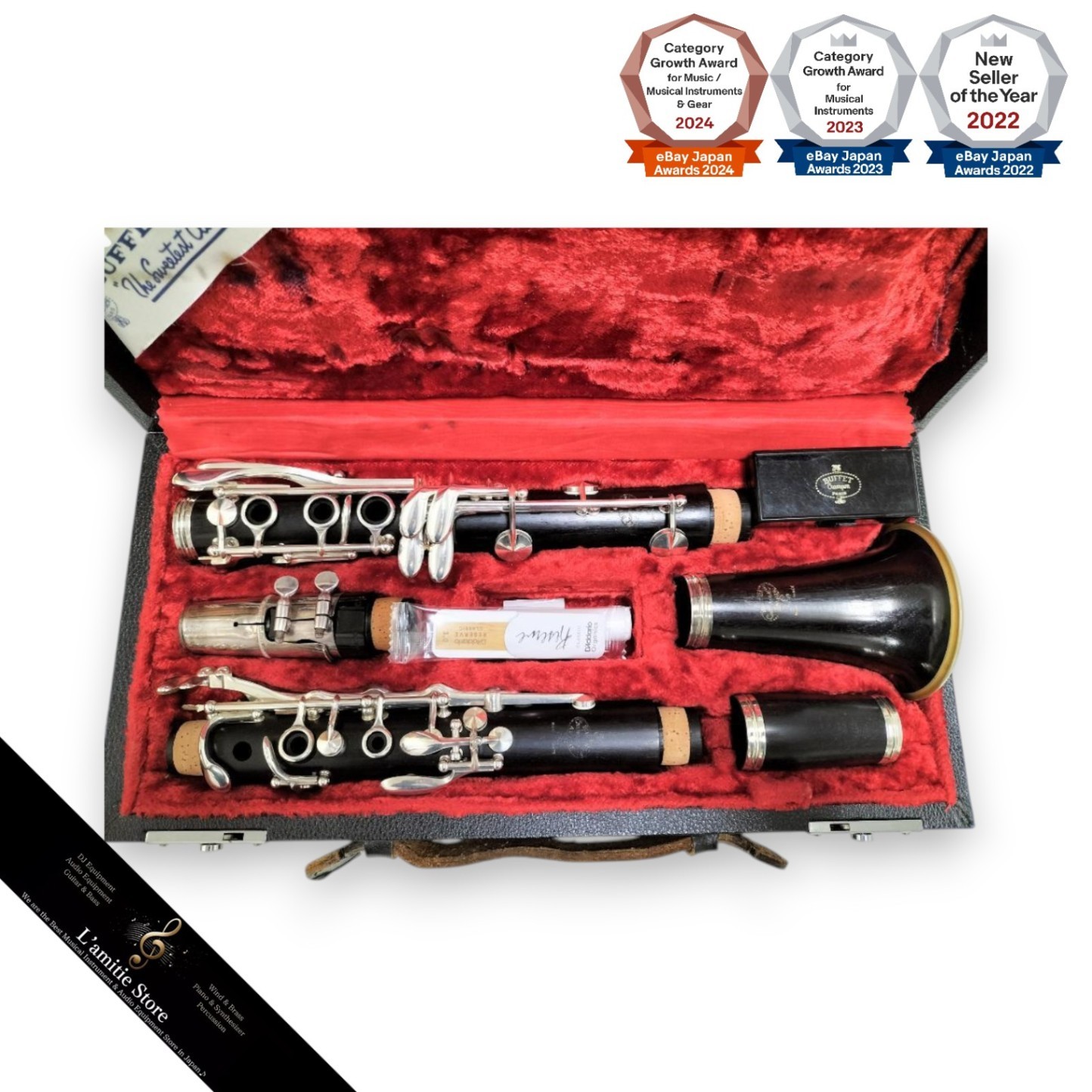 Clarinete Buffet Crampon R13 renovado con fundas para boquillas accesorios