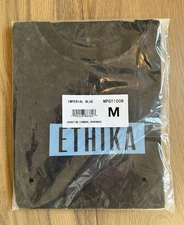 Ethika Men’s Medium T-Shirt Black Imperial Blue Box Logo Classic Fit New Sealed