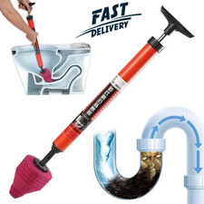 Heavy Duty High Pressure Toilet Unblock Plunger Clog Drain Buster Vacuum Pump US
