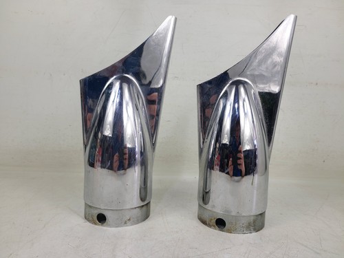 Harley Davidson Kirker Fishtail Chrome Silver Exhaust Tip Set Of 2
