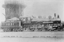 26AA064 2NDGEN NEG GRAND TRUNK RAILROAD 460 LOCO #1031 BATTLE CREEK - 1918