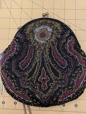 Vtg Walborg Beaded Scalloped Purse/ Handbag / Clutch; Chain Strap; 50's-60's