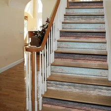 funlife 14 PCS Self Adhesive Stair Stickers, Peel and Stick American Retro 