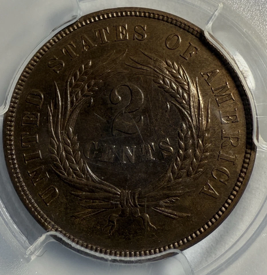 1867 Proof Two Cent Piece - PCGS PR63BN - 625 Minted - Image 4 of 4