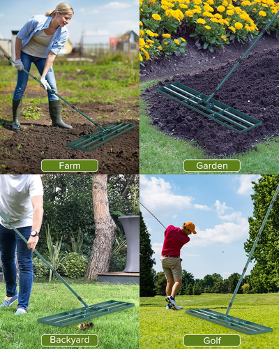 Lawn Leveling Rake, 45X10 Inch Yard Leveling Rake for Soil with 78'' Adjustable - Picture 4 of 12